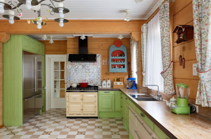 зеленые акценты на кухне